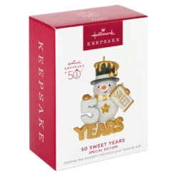 Hallmark 50 Sweet Years Special Edition Ornament -Hallmark Sales Store 50 Sweet Years Snowman Keepsake Ornament 1799QGO2509 04