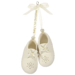 Baby's First Christmas Monogram Booties Porcelain Personalized Ornament 11 Baby's First Christmas Monogram Booties Porcelain Personalized Ornament -Hallmark Sales Store Babys First Christmas Monogram Booties Porcelain Personalized Ornament 2299QHE1924B2 05