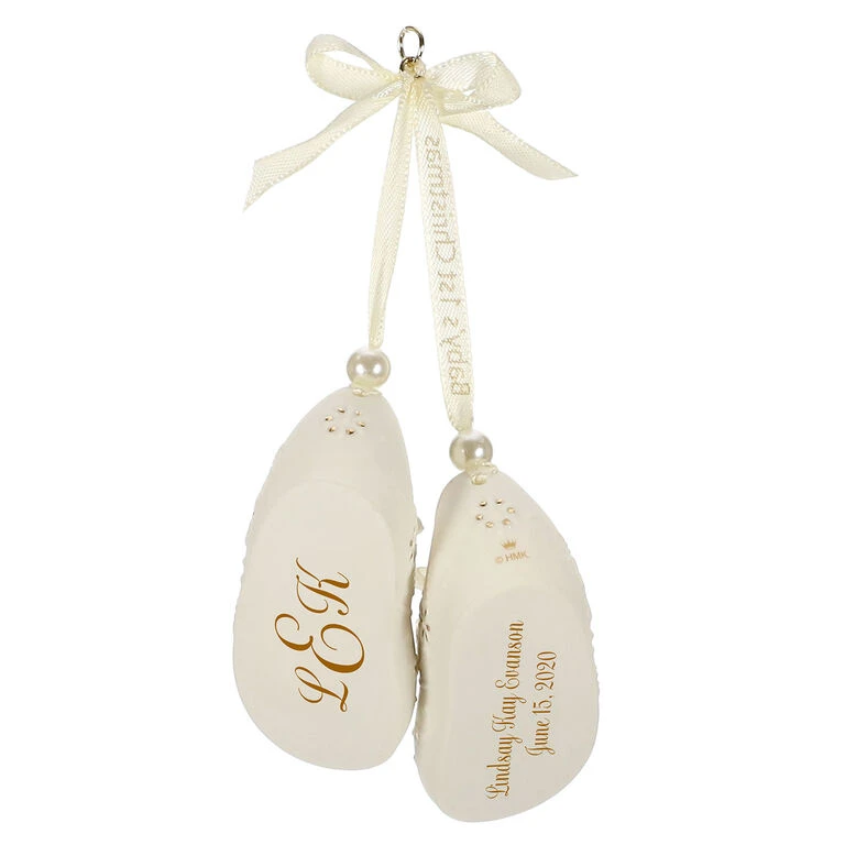 Baby's First Christmas Monogram Booties Porcelain Personalized Ornament 6 Baby's First Christmas Monogram Booties Porcelain Personalized Ornament - Image 6