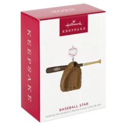 Hallmark Baseball Star 2023 Ornament -Hallmark Sales Store Baseball Bat Glove and Ball Keepsake Ornament 1399QGO2697 04