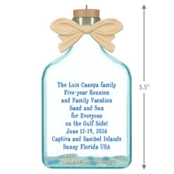 Hallmark A Day At The Beach Personalized Text Ornament -Hallmark Sales Store Beach Glass Bottle Personalized Christmas Ornament 2499QHE2118B2 03
