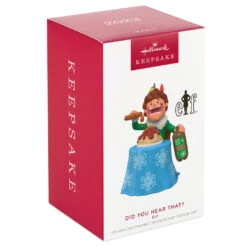 Hallmark Elf Did You Hear That? Ornament With Sound -Hallmark Sales Store Buddy the Elf With Spaghetti Keepsake Ornament 2099QXI6097 04