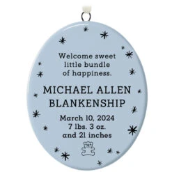 Hallmark Ceramic Personalized Ornament—Vertical Oval