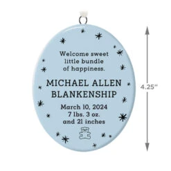 Hallmark Ceramic Personalized Ornament—Vertical Oval -Hallmark Sales Store Ceramic Personalized OrnamentVertical Oval 1999QHE1739B2 03