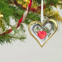 Hallmark Our Christmas Together 2023 Metal Ornament -Hallmark Sales Store Christmas Together Metal Hearts Keepsake Ornament 1899QGO2889 02