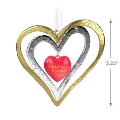 Hallmark Our Christmas Together 2023 Metal Ornament -Hallmark Sales Store Christmas Together Metal Hearts Keepsake Ornament 1899QGO2889 03