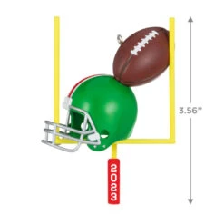 Hallmark Football Star 2023 Ornament -Hallmark Sales Store Football Goal Post and Helmet Keepsake Ornament 1399QGO2707 03