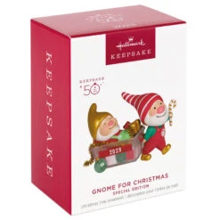 Hallmark Gnome For Christmas Special Edition 2023 Ornament -Hallmark Sales Store Gnomes With Christmas Decorations Keepsake Ornament 2199QGO2817 04