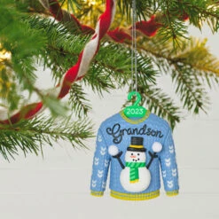 Front Page -Hallmark Sales Store Grandson Snowman Sweater 2023 Keepsake Ornament 1399QGO2557 02