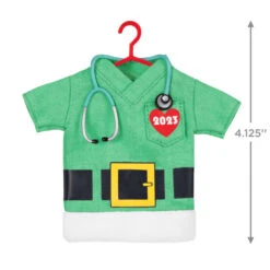 Hallmark The Gift Of Caring 2023 Fabric Ornament -Hallmark Sales Store Green Scrubs Shirt Keepsake Ornament 1399QGO2897 03