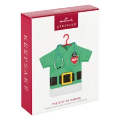 Hallmark The Gift Of Caring 2023 Fabric Ornament -Hallmark Sales Store Green Scrubs Shirt Keepsake Ornament 1399QGO2897 04