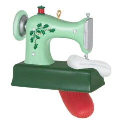 Hallmark Sew Very Merry! Ornament -Hallmark Sales Store Green Sewing Machine and Stocking Keepsake Ornament 1799QGO2927 06
