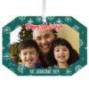 Hallmark Green Snowflake Personalized Text And Photo Metal Ornament -Hallmark Sales Store Green Snowflake Personalized Christmas Ornament 1OFM1001B2 01