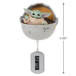 Hallmark Star Wars: The Mandalorian™ Grogu™ In Hovering Pram Personalized Ornament -Hallmark Sales Store Grogu in Hovering Pram Personalized Christmas Ornament 2499QHE2201B1 03