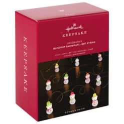 Hallmark Gumdrop Snowman 10-Light Christmas String Lights, 10' -Hallmark Sales Store Gumdrop Snowman Keepsake Christmas Light String 1QSB6279 04