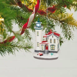 Hallmark Holiday Lighthouse 2023 Ornament With Light -Hallmark Sales Store Holiday Lighthouse Keepsake Ornament 2799QXR8237 02
