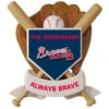 MLB Baseball Personalized Ornament, Braves™ -Hallmark Sales Store MLB Baseball Personalized Ornament Braves 2499QHE1913B100 01