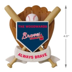 MLB Baseball Personalized Ornament, Braves™ -Hallmark Sales Store MLB Baseball Personalized Ornament Braves 2499QHE1913B100 04