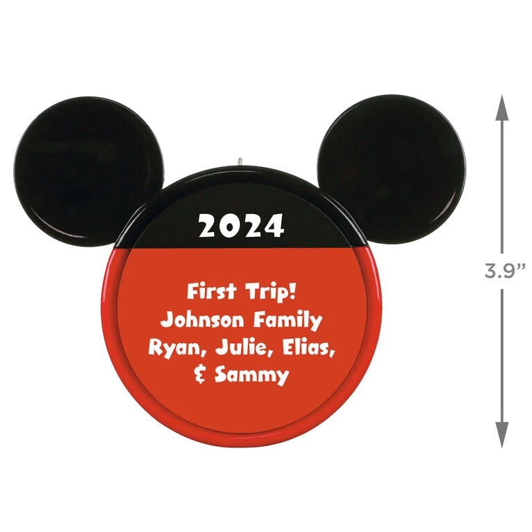 Hallmark Disney Mickey Mouse Ears Silhouette Text Personalized Ornament 3 Hallmark Disney Mickey Mouse Ears Silhouette Text Personalized Ornament - Image 3