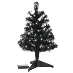 Hallmark Miniature Black Pre-Lit Christmas Tree, 18.75" -Hallmark Sales Store Miniature Black PreLit Christmas Tree 2499QSB6246 06