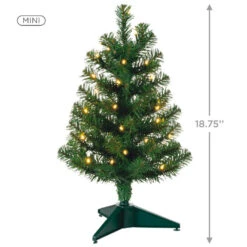 Hallmark Miniature Evergreen Pre-Lit Christmas Tree, 18.75" -Hallmark Sales Store Miniature Green PreLit Christmas Tree 2499QSB6253 03
