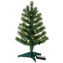 Hallmark Miniature Evergreen Pre-Lit Christmas Tree, 18.75" -Hallmark Sales Store Miniature Green PreLit Christmas Tree 2499QSB6253 06