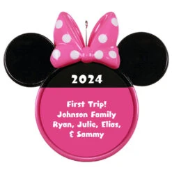Hallmark Disney Minnie Mouse Ears Silhouette Text Personalized Ornament