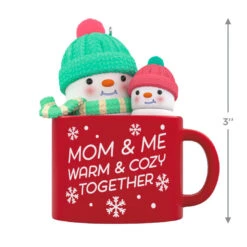 Hallmark Mom & Me Hot Cocoa Mug 2023 Ornament -Hallmark Sales Store Mom Me Snowmen in Mug Keepsake Ornament 1599QGO2577 03
