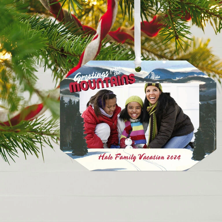 Hallmark Mountain Vacation Personalized Text And Photo Metal Ornament 2 Hallmark Mountain Vacation Personalized Text And Photo Metal Ornament - Image 2