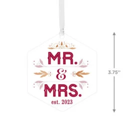 Hallmark Mr. & Mrs. Personalized Text Metal Ornament 5 Hallmark Mr. & Mrs. Personalized Text Metal Ornament -Hallmark Sales Store Mr. Mrs. Personalized Christmas Ornament 1OFM1002B3 03