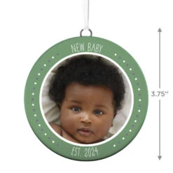 Hallmark New Baby Personalized Text And Photo Ceramic Ornament -Hallmark Sales Store New Baby Personalized Round Ceramic Ornament 1999QHE1711B31 03