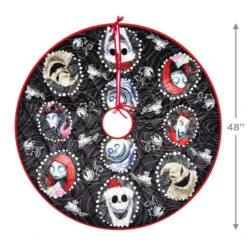 Hallmark Disney Tim Burton's The Nightmare Before Christmas Halloween Town Christmas Tree Skirt, 48" -Hallmark Sales Store Nightmare Before Christmas Keepsake Tree Skirt 7999QFM3939 03