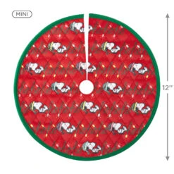 Hallmark Mini The Peanuts® Gang Snoopy Christmas Tree Topper And Tree Skirt, Set Of 2 -Hallmark Sales Store Peanuts Snoopy Mini Keepsake Tree Skirt and Topper 2599QSB6249 04