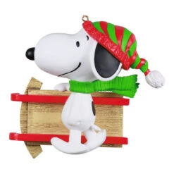 Hallmark Peanuts® Sledding With Snoopy Personalized Ornament -Hallmark Sales Store Peanuts Snoopy With Sled Personalized Keepsake Ornament 2499QHE2002B1 06