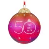 Hallmark Keepsake Ornament 50th Anniversary Christmas Commemorative Special Edition Glass And Metal Ornament -Hallmark Sales Store Red Ball 50th Anniversary Keepsake Ornament 2499QGO2987 01
