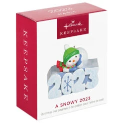 Hallmark Mini A Snowy 2023 Ornament With Light, 1.25" -Hallmark Sales Store Snowman 2023 Keepsake Ornament 1299QXM9209 04