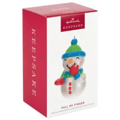 Hallmark Pull My Finger Snowman Ornament With Sound -Hallmark Sales Store Snowman With BlueGreen HatScarf Keepsake Ornament 2199QGO2829 04
