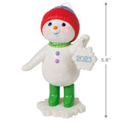 Hallmark Sweet Snowman 2023 Ornament -Hallmark Sales Store Snowman With Snowflake Ornament Keepsake Ornament 3999QGO2777 03