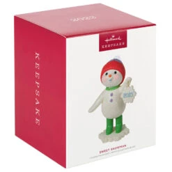 Hallmark Sweet Snowman 2023 Ornament -Hallmark Sales Store Snowman With Snowflake Ornament Keepsake Ornament 3999QGO2777 04