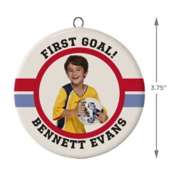 Soccer Ceramic Circle Personalized Photo Ornament -Hallmark Sales Store Soccer Ceramic Circle Personalized Photo Ornament 1999QHE1711B106 03