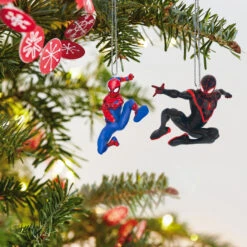 Hallmark Mini Marvel Spider-Man And Miles Morales Ornaments, Set Of 2 -Hallmark Sales Store Spiderman Miles Morales Keepsake Ornaments 1999QXM9337 03