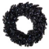 Hallmark Black Pre-Lit Wreath, 30" -Hallmark Sales Store Star Galaxy Black Artificial Wreath With Lights 1QSB6306 01