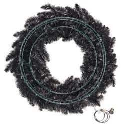 Hallmark Black Pre-Lit Wreath, 30" -Hallmark Sales Store Star Galaxy Black Artificial Wreath With Lights 1QSB6306 06