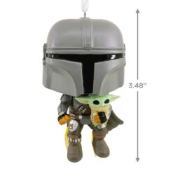 Star Wars The Mandalorian™ With Grogu™ Funko POP!® Hallmark Ornament -Hallmark Sales Store Star Wars The Mandalorian With Grogu Funko POP Christmas Ornament 3HCM1103 03