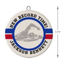 Swimming Ceramic Circle Personalized Ornament -Hallmark Sales Store Swimming Ceramic Circle Personalized Ornament 1999QHE1711B108 03