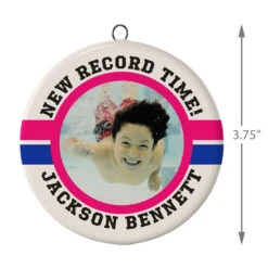 Swimming Ceramic Circle Personalized Photo Ornament -Hallmark Sales Store Swimming Ceramic Circle Personalized Photo Ornament 1999QHE1711B101 03