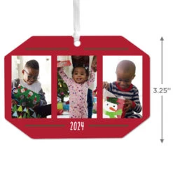 Hallmark Three-Photo Personalized Text And Photo Metal Ornament -Hallmark Sales Store ThreePhoto Personalized Christmas Ornament 1OFM1001B5 03