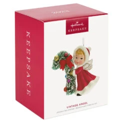 Hallmark Vintage Angel Porcelain Ornament -Hallmark Sales Store Vintage Angel With Candy Cane Keepsake Ornament 2499QXT4127 04