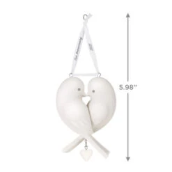 Hallmark Our Anniversary 2023 Porcelain Ornament -Hallmark Sales Store White Love Birds Anniversary Keepsake Ornament 1999QHX3069 03