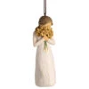 Willow Tree Warm Embrace Ornament, 4" -Hallmark Sales Store Willow Tree Girl Holding Yellow Flowers Figurine Ornament 28015 01